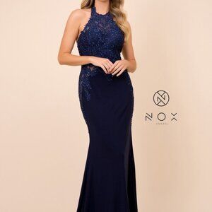 Halter Neck Sheath Shape Prom Dress NXA175